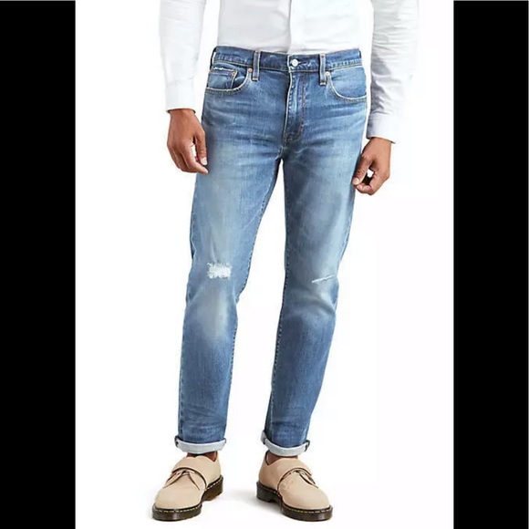 NWT Levis 502 Jeans Regular Taper Stretch Distress - Picture 2 of 7